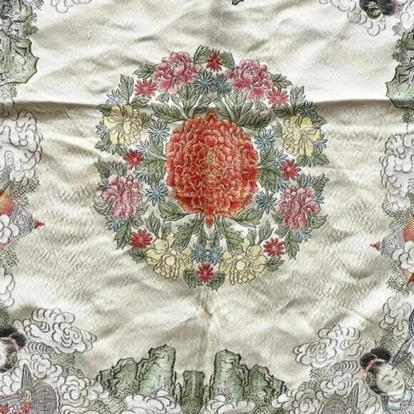 Asian Brocade Wall Art – Framed Brocade Textile in Silk Blend, Panel for Home De - Picture 4 of 9